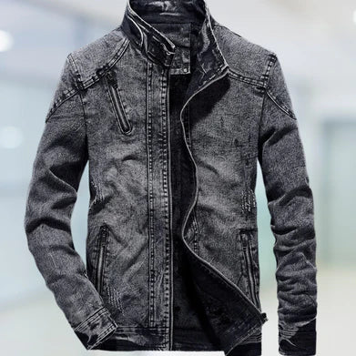 Relaxed Fit Blue Cotton Jeans Jacket