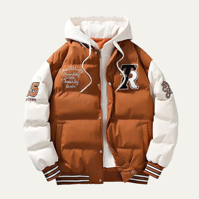 Men's Sporty Water Resistant Puffer Hoodie Jacket