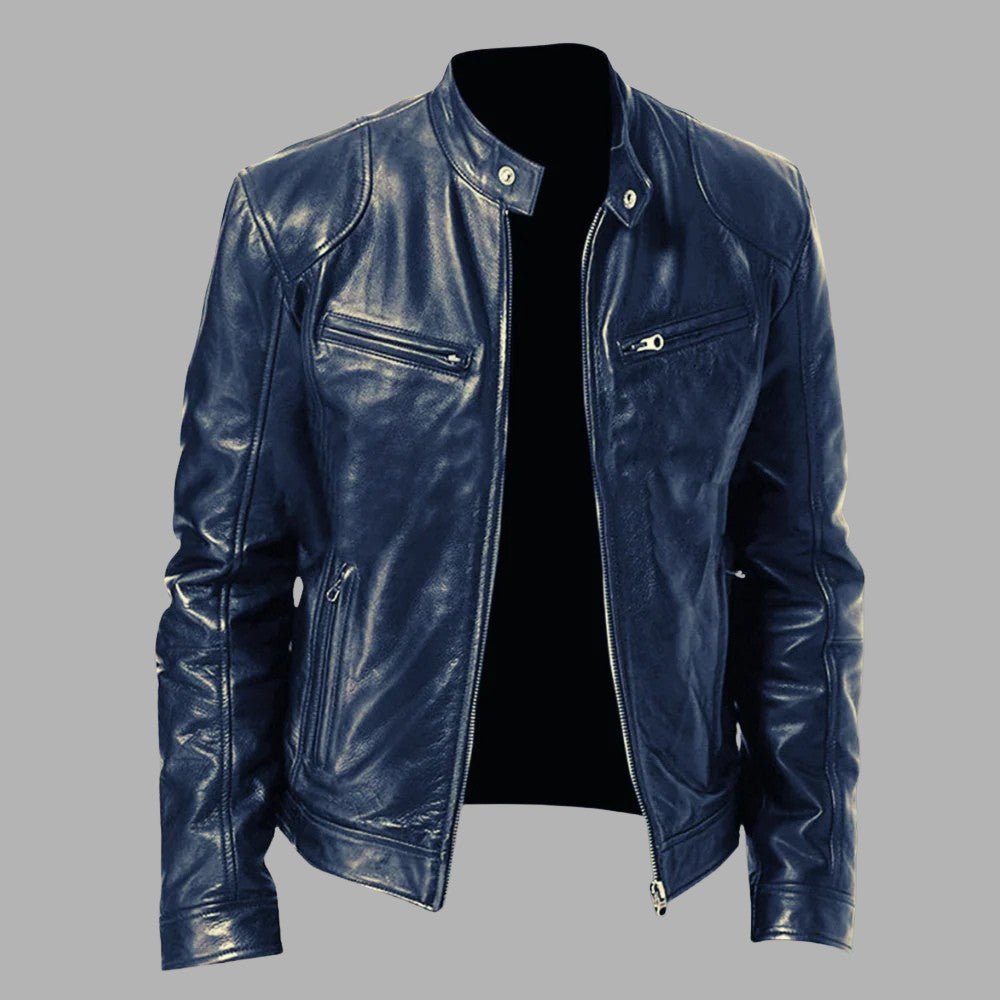 Classic Faux Leather Zip Up Jacket