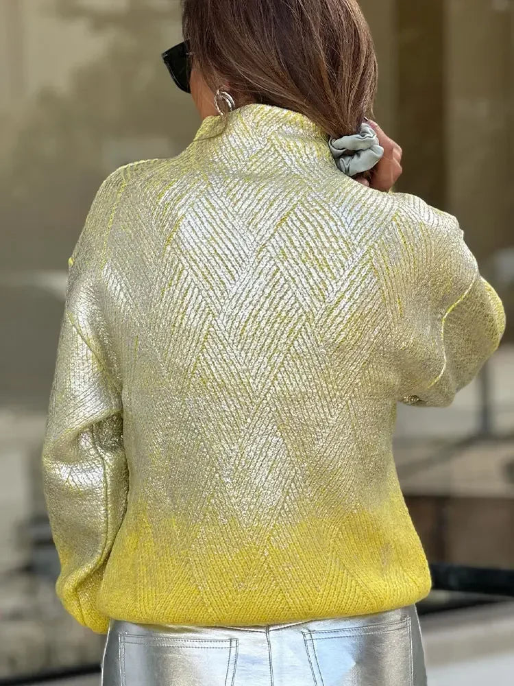 Fashionable Women's Ombre Knit Sweater
