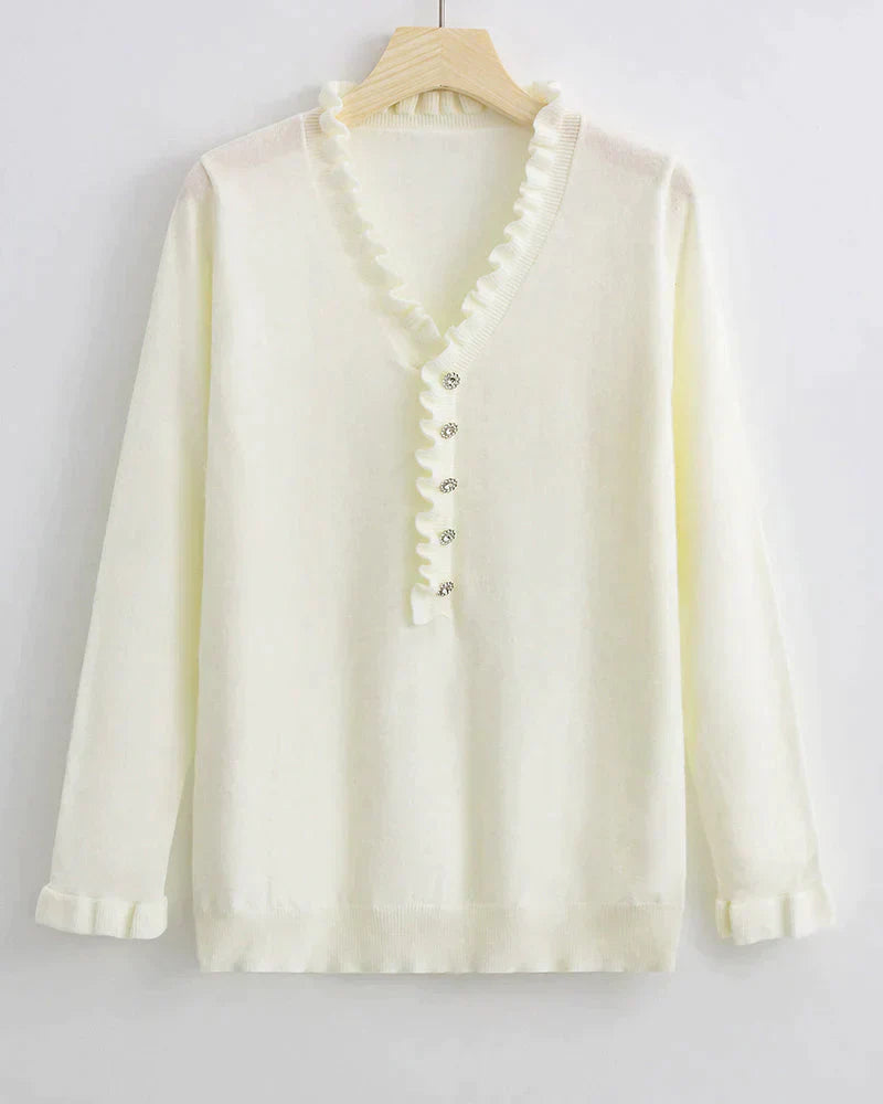Fashionable Ruffle Knit Sweater