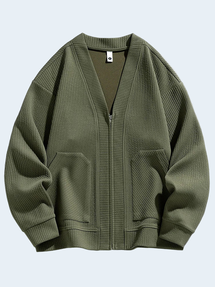 Cozy Men's Zip Up Cardigan Sweater
