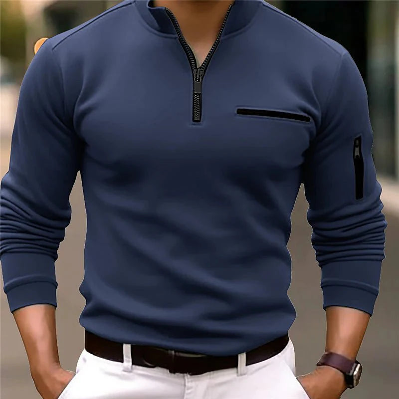 Premium Men's Quarter Zip Pullover Sweater