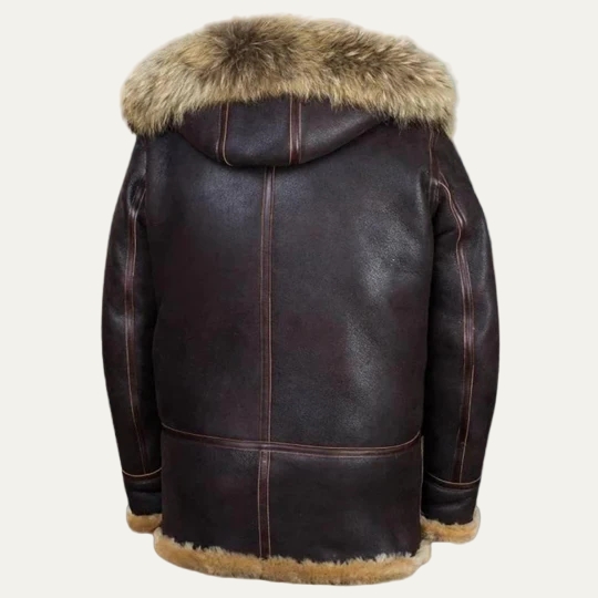 Men's Warm Shearling Toggle Duffle Jacket