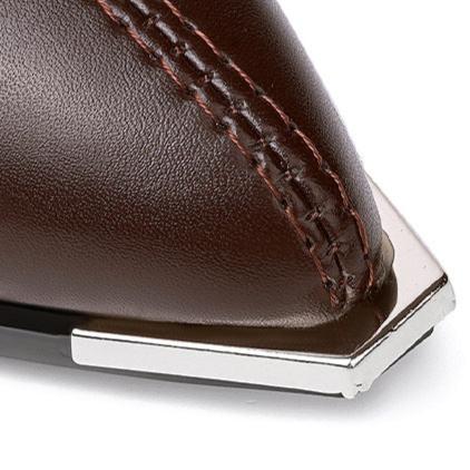 Shiny Silver Buckle Chelsea Boots