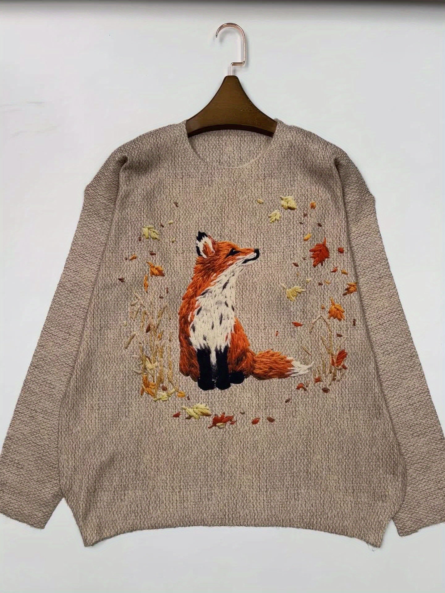 Fashionable Fox Pattern Jumper