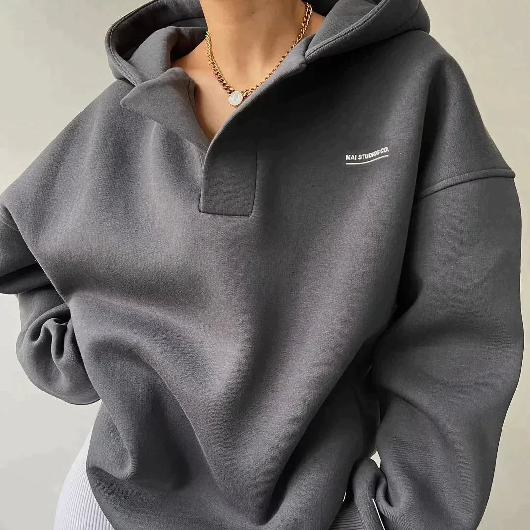 Fashionable Large Women's Hooded Sweatshirt