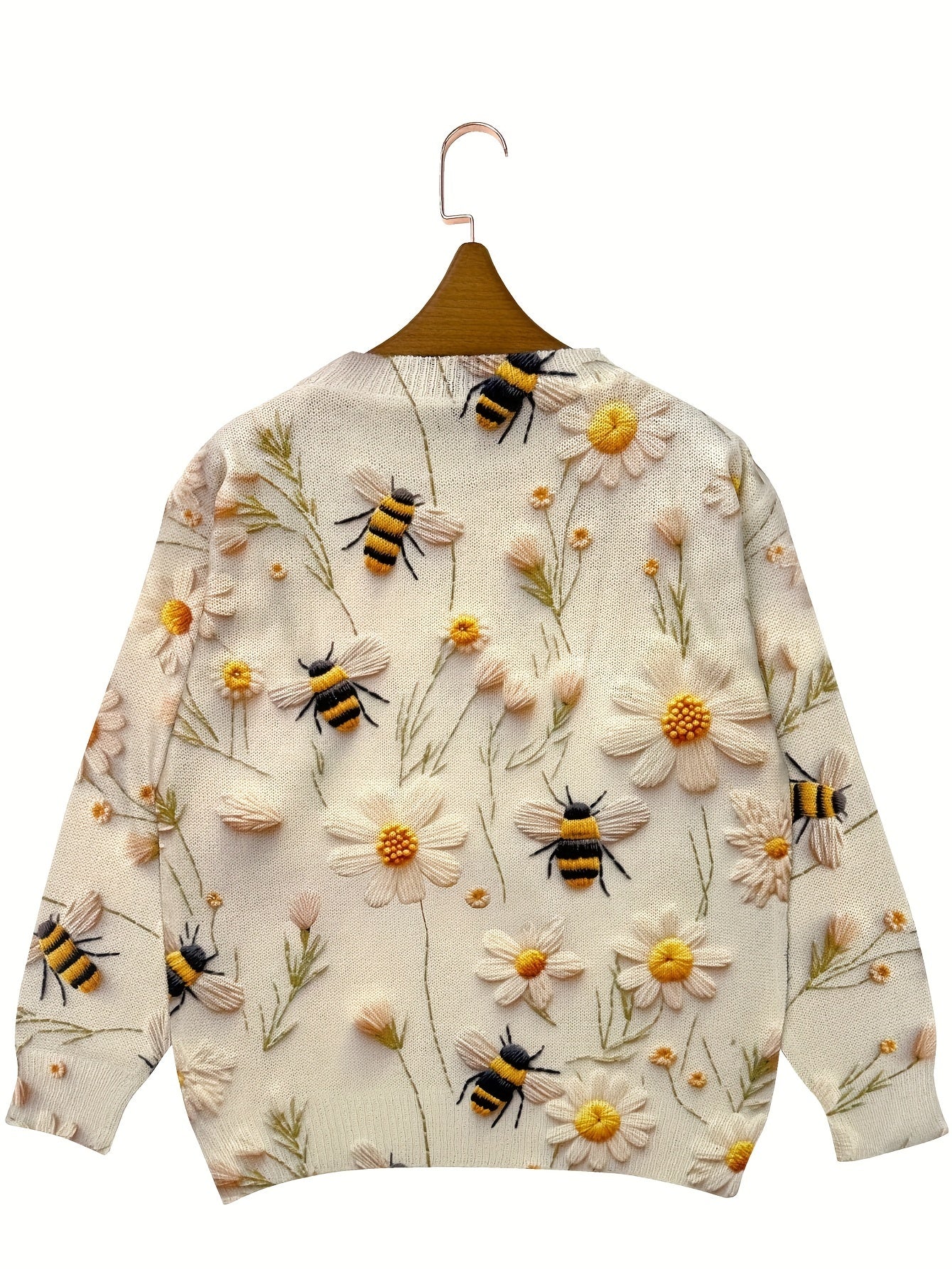 Fashionable Ladies Bee Print Jumper