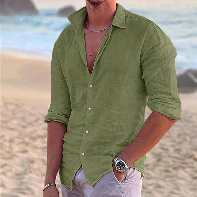 Lightweight Mens Summer Linen Blend Shirt