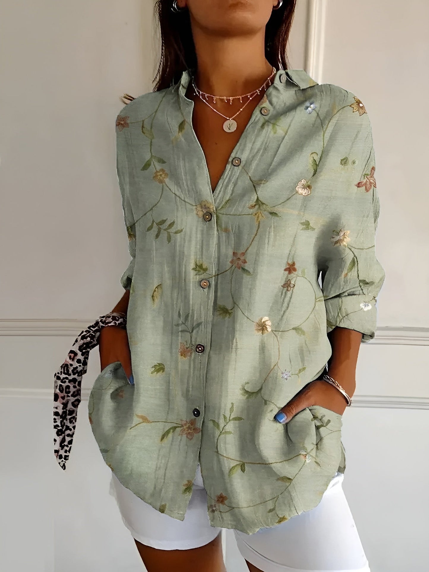 Women's Pretty Floral Print Top Shirt