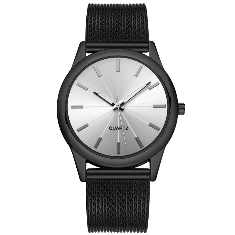Stylish Silver Mens Watch with Stainless Steel Strap