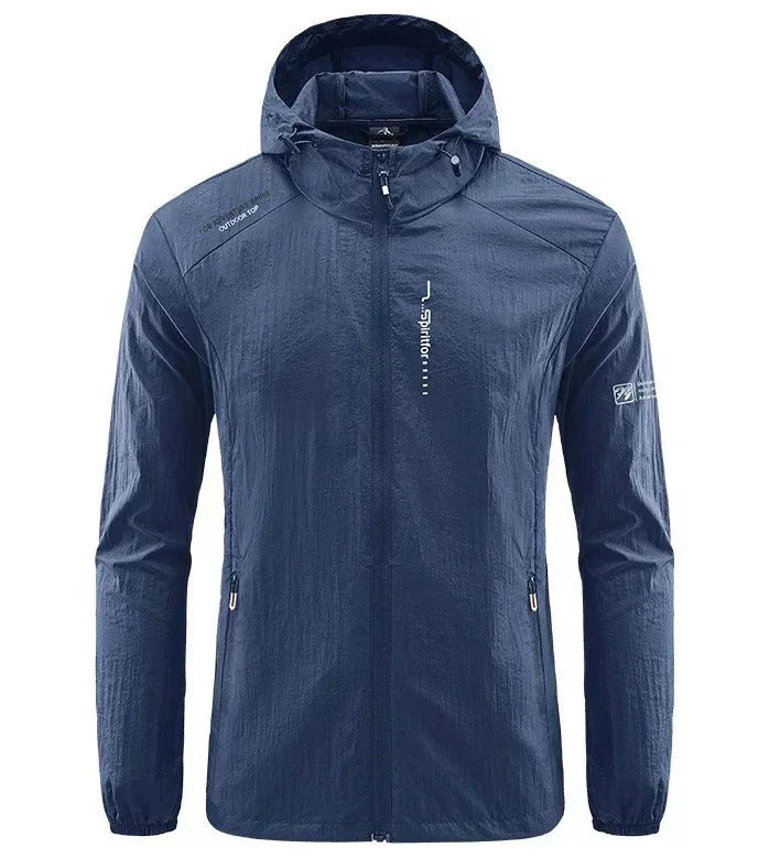 Men's Lightweight Water Resistant Hooded Summer Windbreaker Jacket