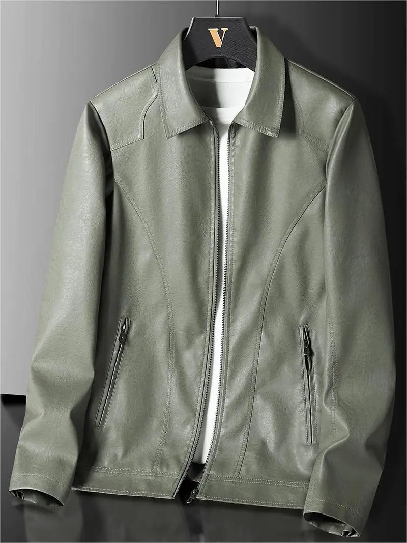 Stylish Vegan Leather Jacket Slim Fit Lightweight Design