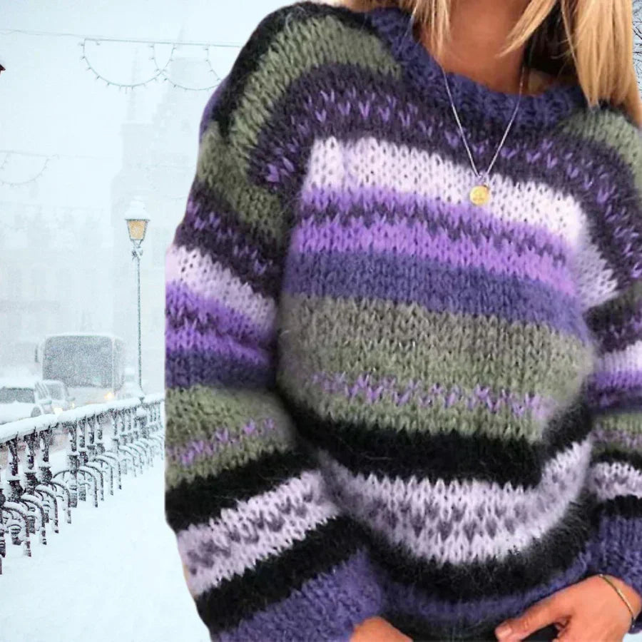 Classic Knit Women's Sweater - Celeste