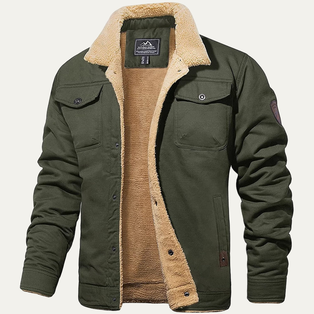 Warm Fleece Lined Button Shirt Jacket