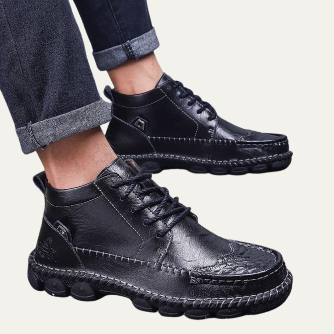 Tough Leather Hiking Ankle Boots