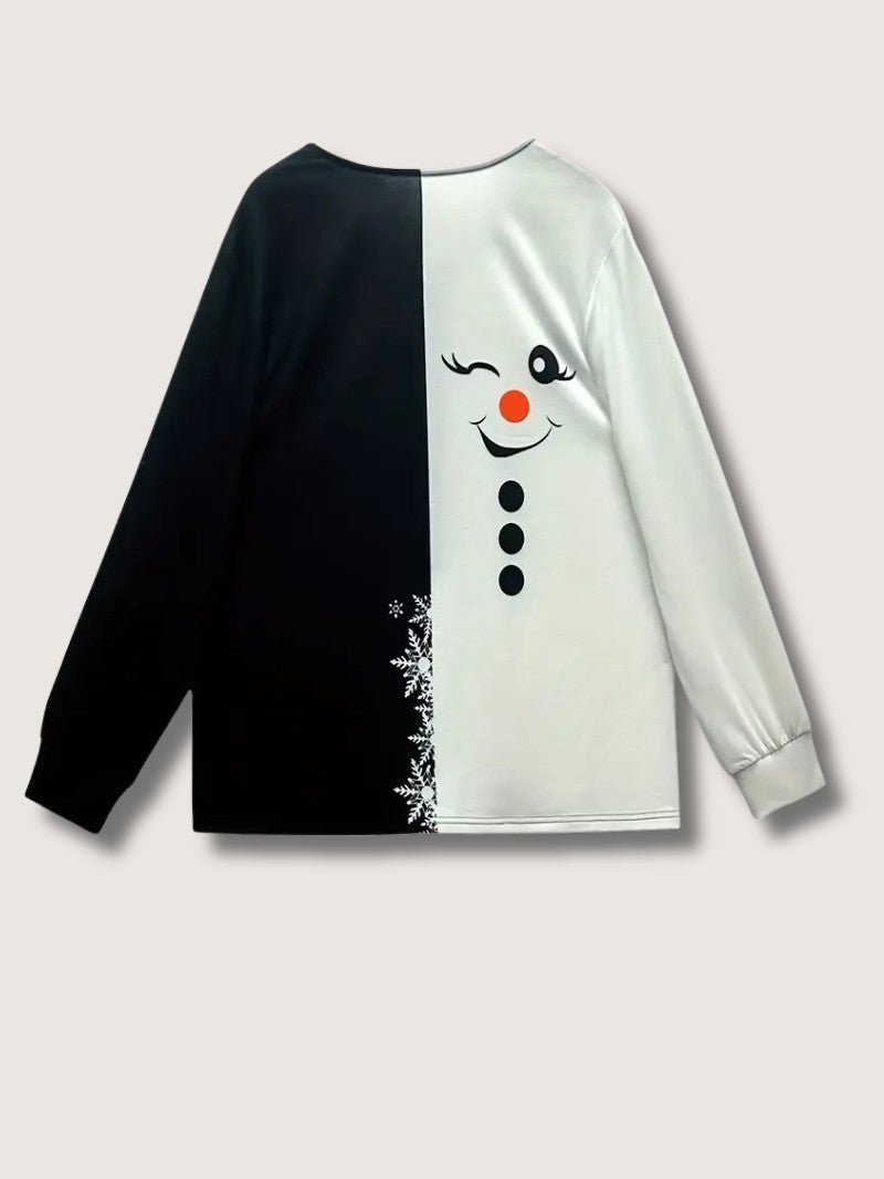 Ladies' Festive Holiday Snowman Hoodie Sweatshirt