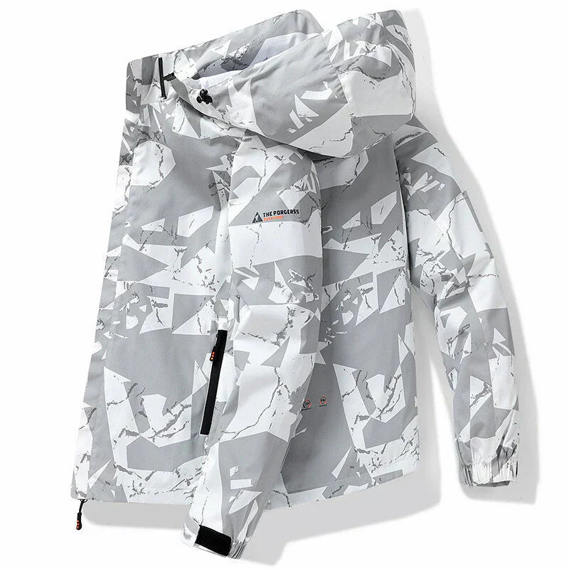 Men's Waterproof Skiing Jacket, Zip Up, Letter Design