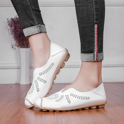 Slip On Loafers Hollow Flat Bottom Women Shoes