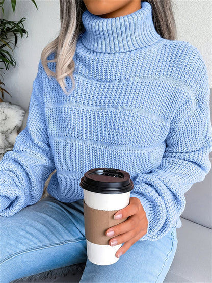 Cozy Ladies' Thermal Crew Neck Long Sweater - OutfitLondon