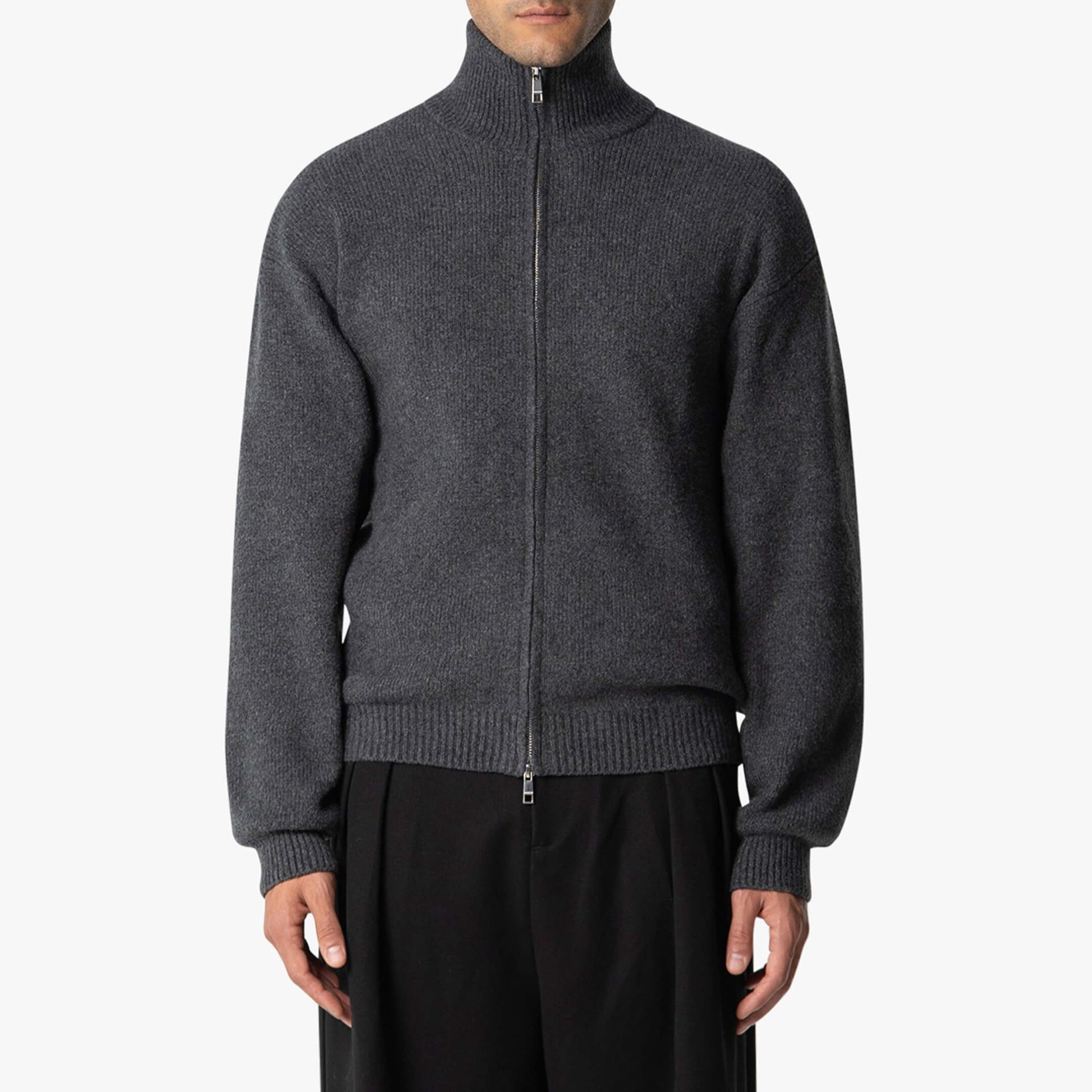 Cozy Mens Cable Knit Zip Up Jacket - OutfitLondon