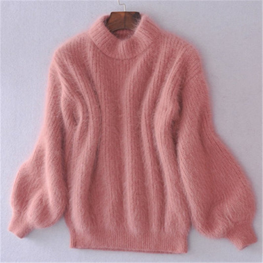 Cozy Ladies Pastel Crew Neck Winter Sweater - OutfitLondon
