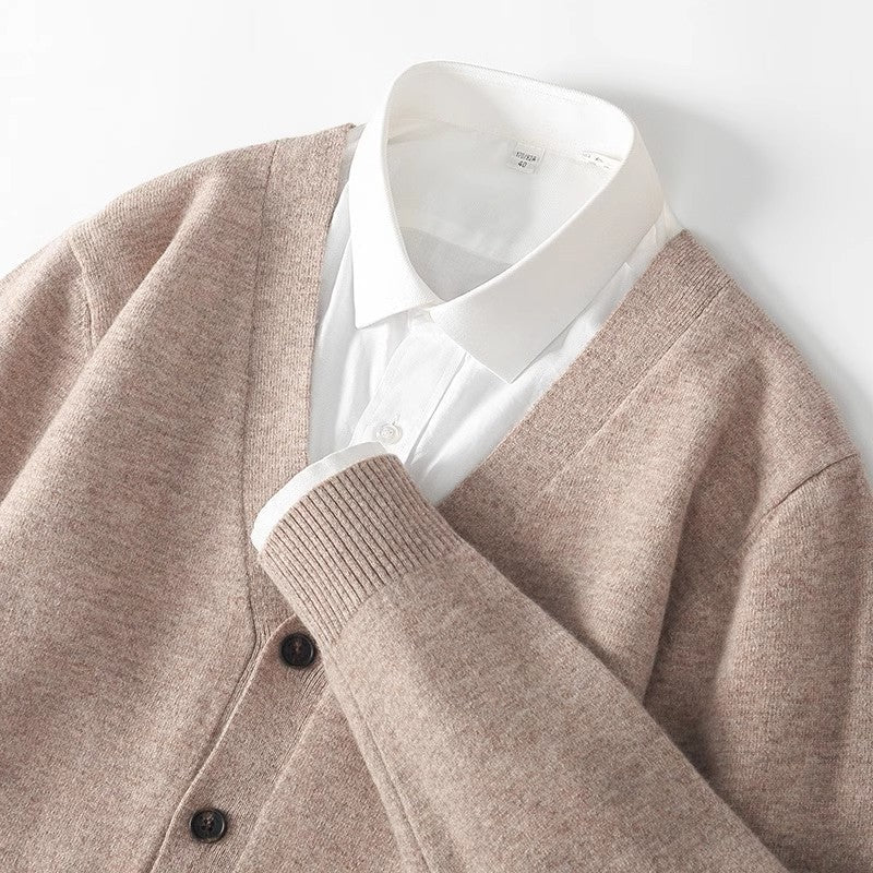 Traditional Crew Neck Mens Cardigan Sweater - OutfitLondon