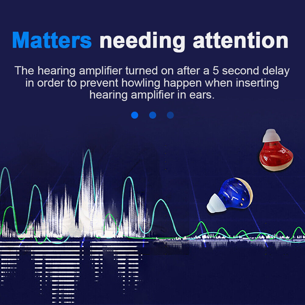 In-Ear Hearing Aids Invisible Enhancer Rechargeable Mini Sound Amplifier UK