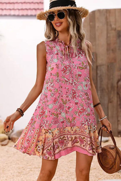 Floral Ruffled Mini Sundress
