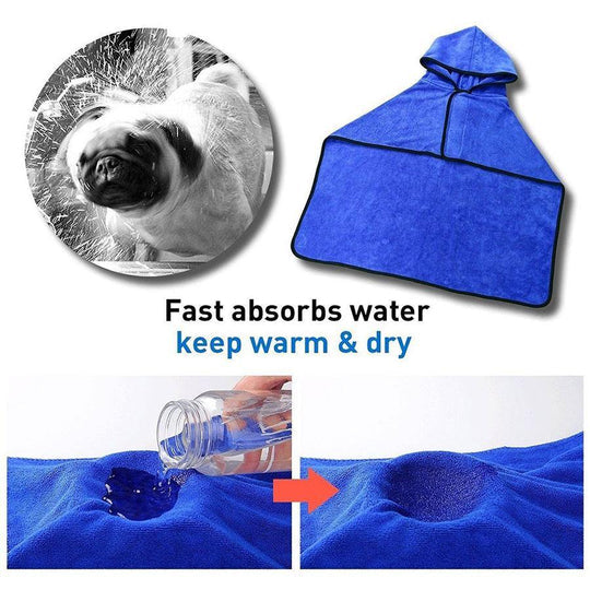 Dog Bathrobe Towel | Soft Absorbing Microfiber