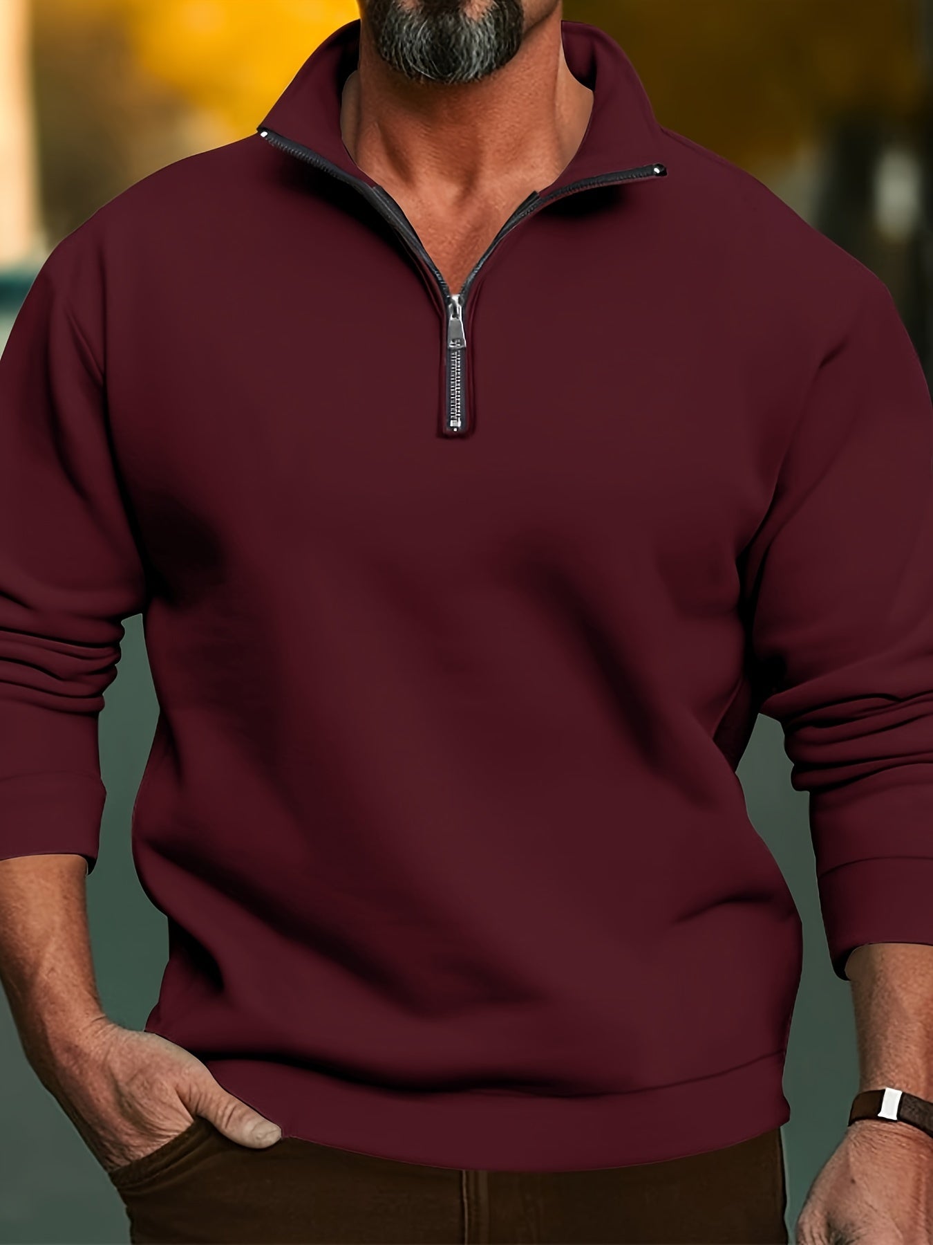 Warm Mens Fleece Crew Neck Sweatshirt