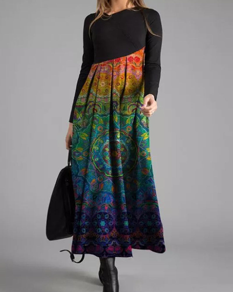 Women's Breathable Casual Long Sleeve Maxi Dress - OutfitLondon