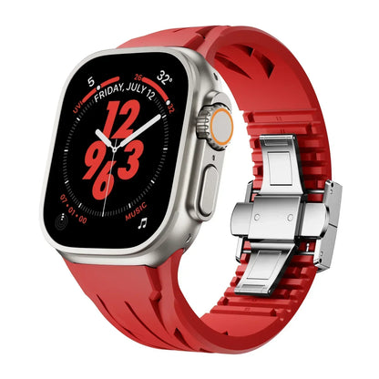 Flexible Silicone Apple Watch Strap With Silver Buckle