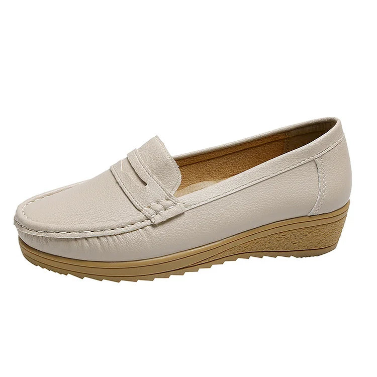 Soft Leather Easy Slip-On Loafers for Women - OutfitLondon