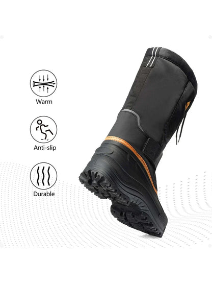 Men's High Insulated Snow Boots with Strap and Laces
