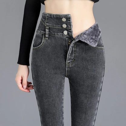Cozy Thermal Fitted Women's Jeans