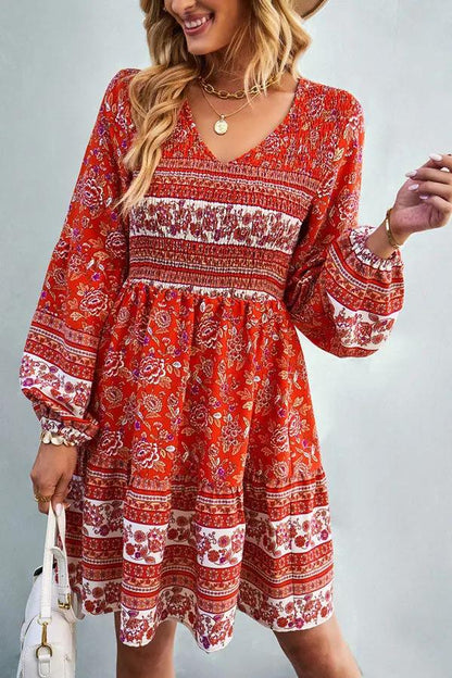 Floral Embroidered Long Sleeve Maxi Dress