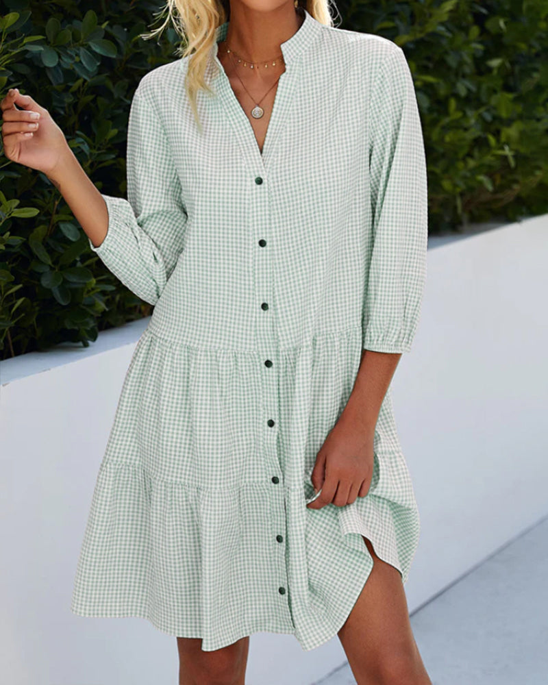 Timeless Plaid Summer Dress for Ladies