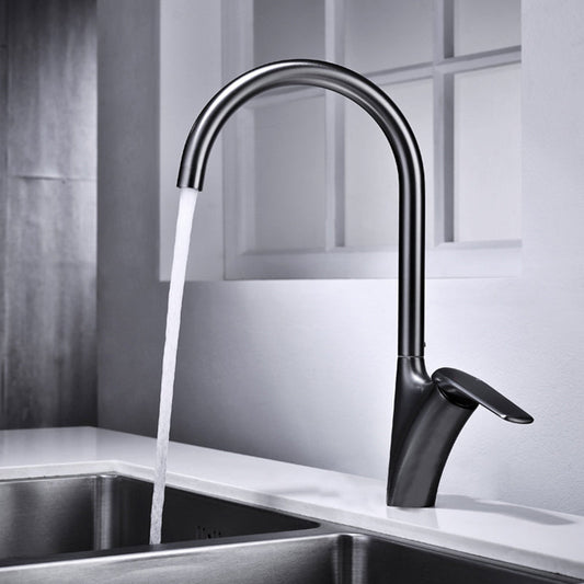 Brushed Steel Sink Faucet with Swivel Spout - OutfitLondon