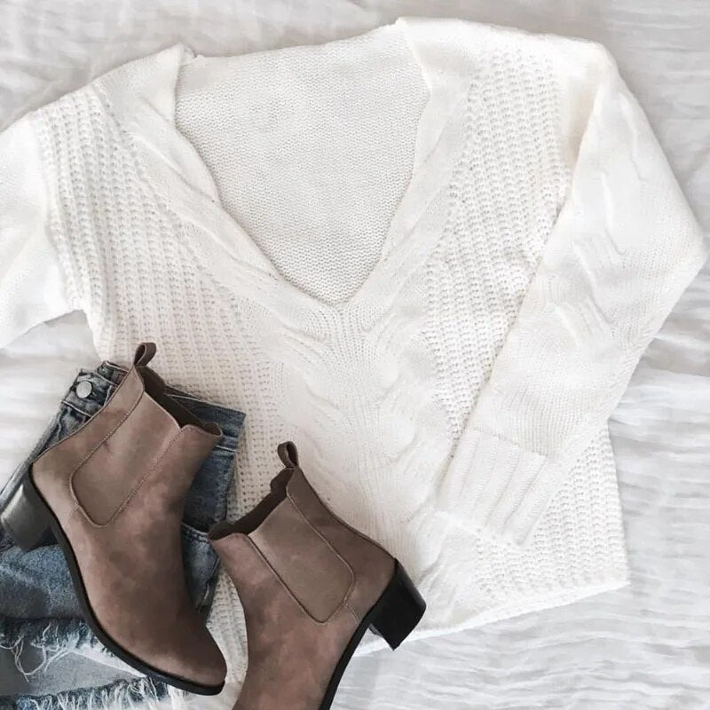 Women's Big Soft Long Sleeve Knit Sweater