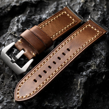 Brown Genuine Leather Strap for Apple Watch