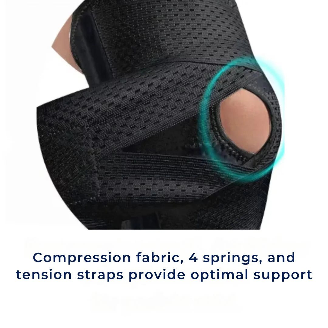 Knee Pads | with Support Compression Springs and Tension Strap - for Stability - Pain Relief and Protection