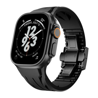 Flexible Silicone Apple Watch Strap With Silver Buckle