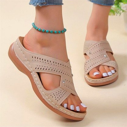 Women Orthopedic Slippers Wedge Retro Sandals