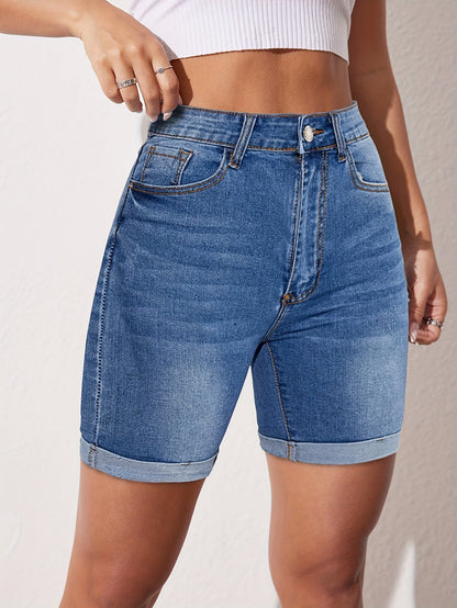 Comfortable Fit Bermuda Denim Shorts