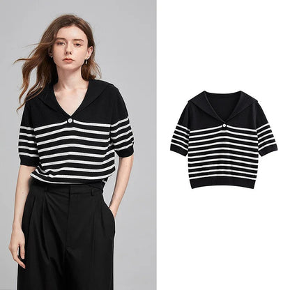 Timeless Horizontal Knit Pullover Sweater