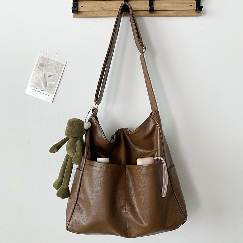 Big Spacious Tote Bag Soft Faux Leather
