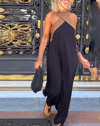 Stunning Long Cross Neck Evening Gown for Women
