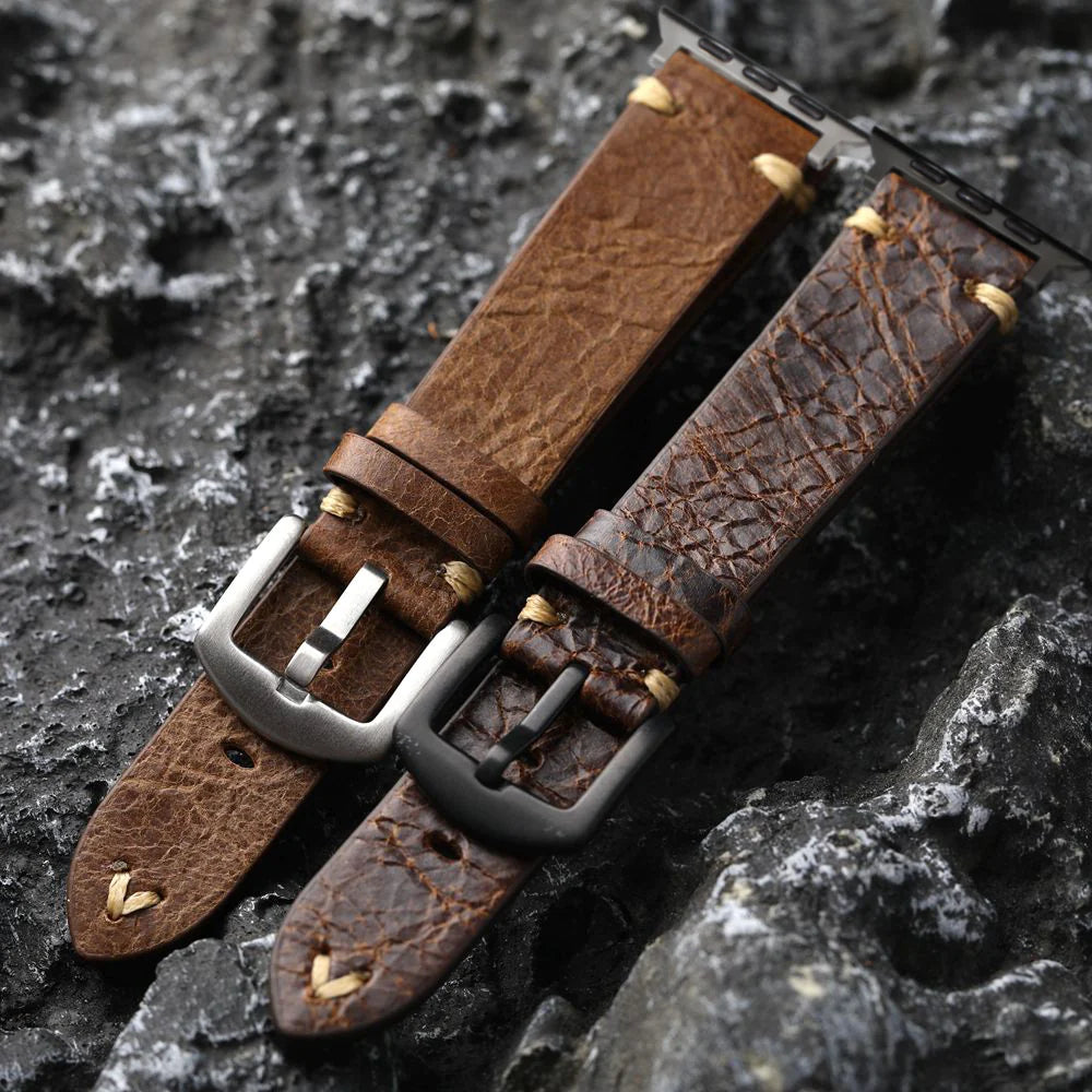 Vintage Brown Leather Belt Strap - OutfitLondon