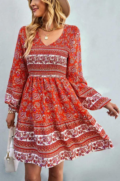 Floral Embroidered Long Sleeve Maxi Dress